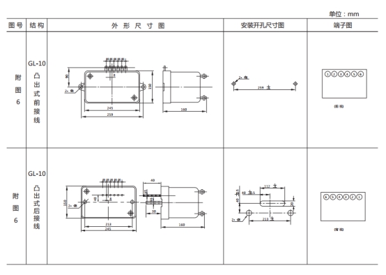 GL-13過流繼電器外形結構及安裝尺寸圖片 GL-13過流繼電器外形結構及安裝尺寸圖片
