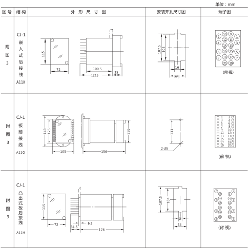 DS-35時間繼電器外形及開孔尺寸圖片
