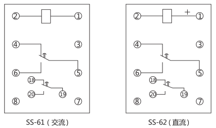 SS-61時間繼電器內部接線及外引接線圖(背視圖)圖片 SS-61時間繼電器內部接線及外引接線圖(背視圖)圖片