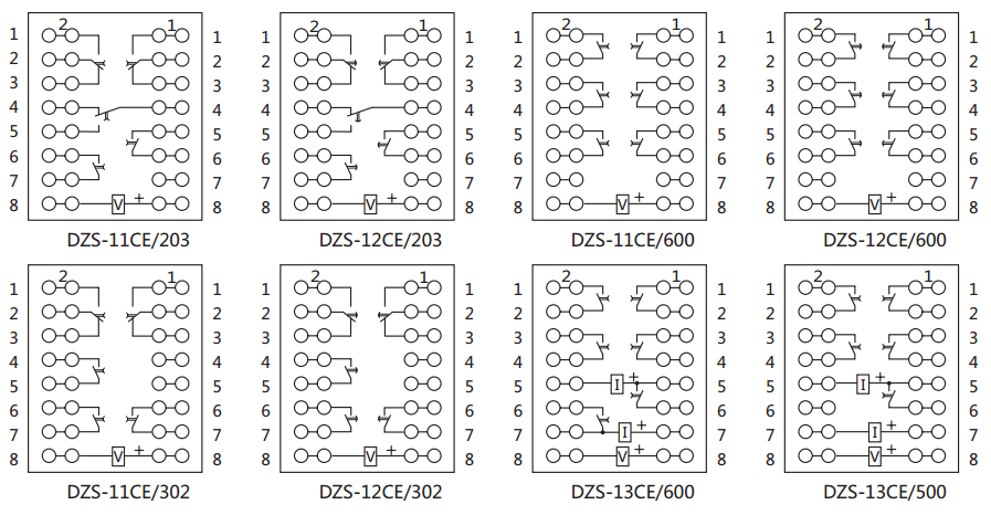 DZS-11CE延時中間繼電器內部接線圖及外引接線圖