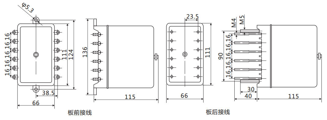 ZJ4中間繼電器外形及開(kāi)孔尺寸 ZJ4中間繼電器外形及開(kāi)孔尺寸