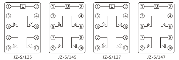 JZ-S/247靜態(tài)可調(diào)延時中間繼電器內(nèi)部接線圖及外引接線圖 JZ-S/247靜態(tài)可調(diào)延時中間繼電器內(nèi)部接線圖及外引接線圖